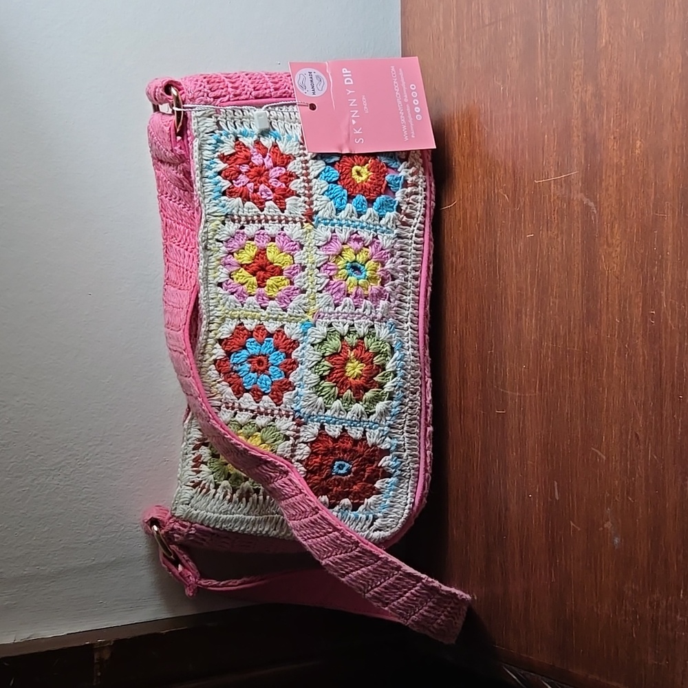 NWT Skinny Dip London Granny Square Crochet Shoulder Bag